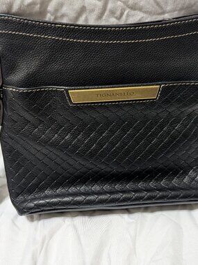 Tignanello black leather crossbody purse